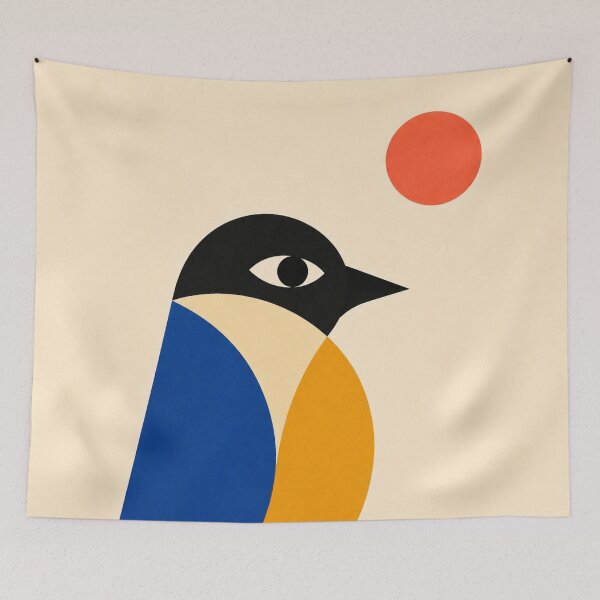 Item preview, The Watcher – Modernist Mid-Century Bird Wall Art designed and sold by Filora Atelier | Bird Art.