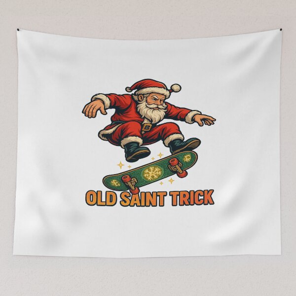 Item preview, Old Saint Trick Santa Skateboard Christmas Skater designed and sold by ColeLaniTrading.
