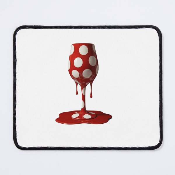 Item preview, Melting Polka Dot Wine Glass Red Drink Modern Art designed and sold by YourColorsWall.