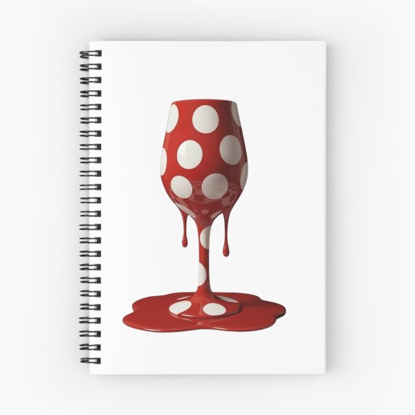 Item preview, Melting Polka Dot Wine Glass Red Drink Modern Art designed and sold by YourColorsWall.