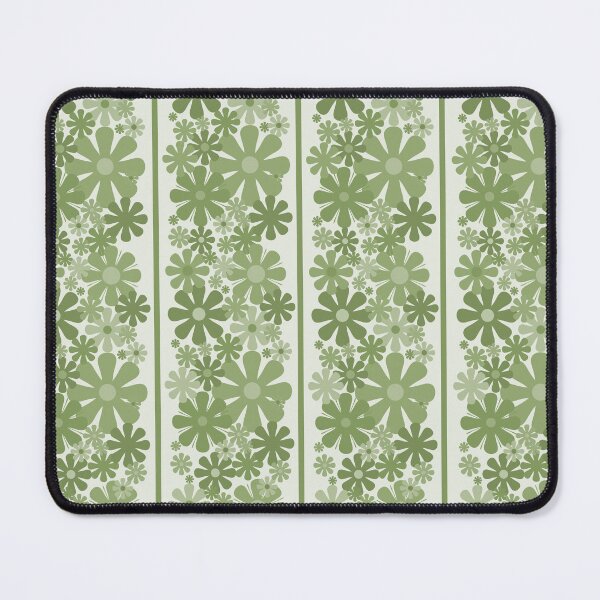 Item preview, Retro Floral Stripe 60s 70s Aesthetic Pattern in Mossy Avocado Green designed and sold by kierkegaard.