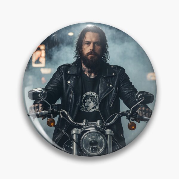 Item preview,  Biker in the Rain | Dark Motorcycle Art designed and sold by Ela Art Space .