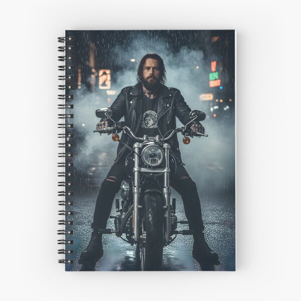 Item preview,  Biker in the Rain | Dark Motorcycle Art designed and sold by Ela Art Space .