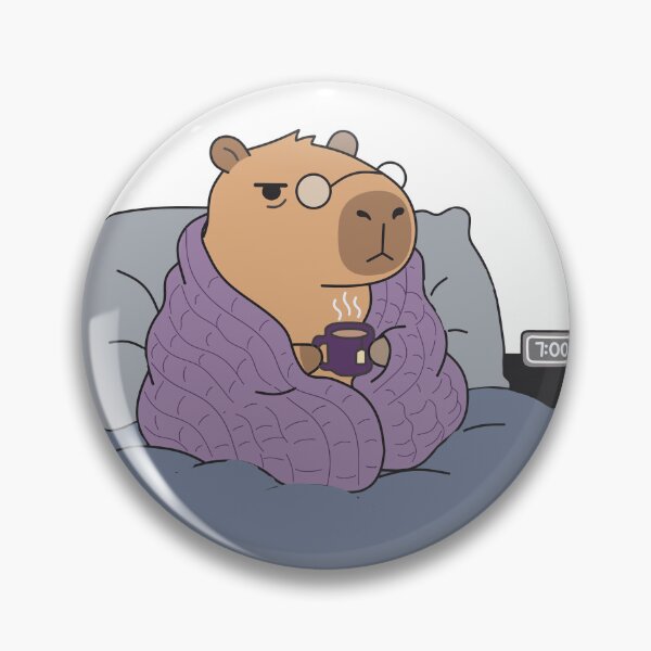 Item preview, Unbothered Capybara Cozy Tea Time - Cute Sleepy Capybara in Blanket designed and sold by Chonkibao.