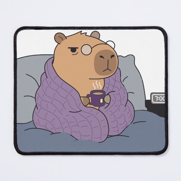 Item preview, Unbothered Capybara Cozy Tea Time - Cute Sleepy Capybara in Blanket designed and sold by Chonkibao.