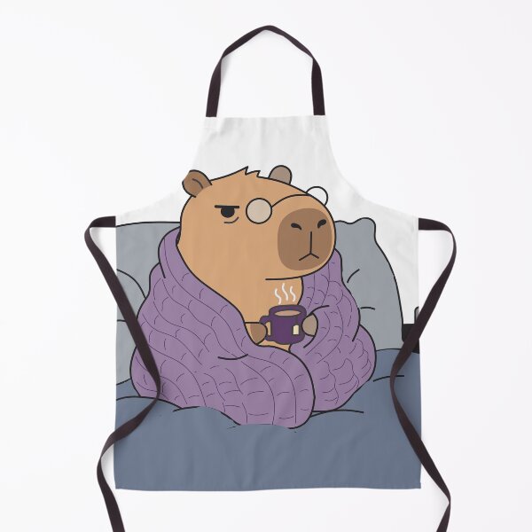 Item preview, Unbothered Capybara Cozy Tea Time - Cute Sleepy Capybara in Blanket designed and sold by Chonkibao.