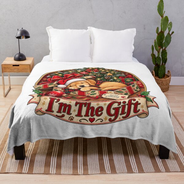 Item preview, I'm The Gift Golden Retriever Christmas Puppy Sleeping In Gift Box Shirt designed and sold by KnrNazimTHRE4DS.