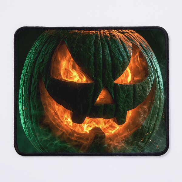 Item preview, Halloween Pumpkin Jack O Lantern Fire Green Glow designed and sold by FrostyFrisby.