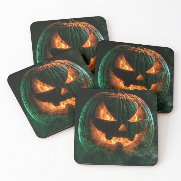 Item preview, Halloween Pumpkin Jack O Lantern Fire Green Glow designed and sold by FrostyFrisby.