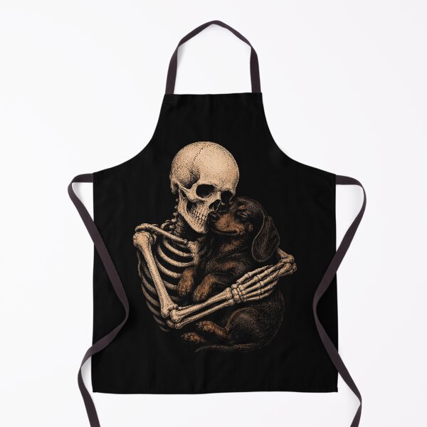 Item preview, Skeleton cuddling a dachshund in a warm embrace halloween designed and sold by rafaeltto.
