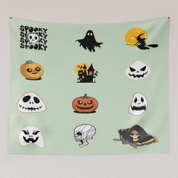 Item preview, Halloween Sticker Pack | Spooky Halloween Sticker | Ghosts, Zombies & Haunted Castle designed and sold by DigiArt8Design.