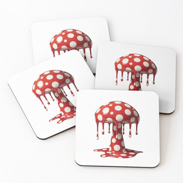 Item preview, Melting Polka Dot Mushroom Nature Modern Art designed and sold by YourColorsWall.