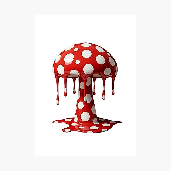 Item preview, Melting Polka Dot Mushroom Nature Modern Art designed and sold by YourColorsWall.
