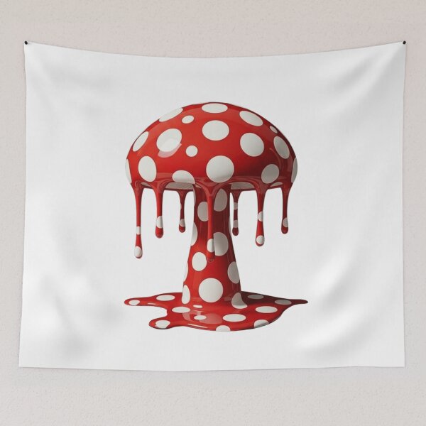 Item preview, Melting Polka Dot Mushroom Nature Modern Art designed and sold by YourColorsWall.
