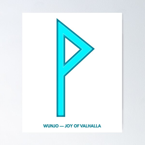 Item preview, Norse Wunjo Rune Joy of Valhalla Symbol Neon Glow designed and sold by CalmFrameArt.