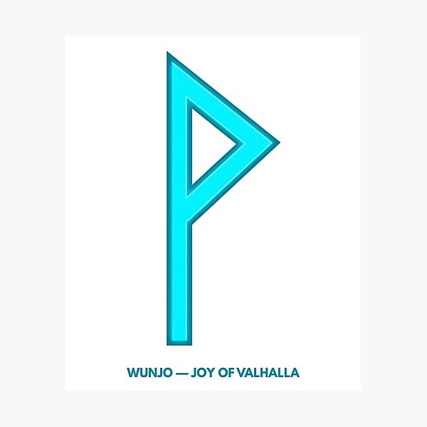 Artikelvorschau, Nordische Wunjo-Rune, Symbol der Freude von Walhalla, Neonleuchten entworfen und verkauft von CalmFrameArt.