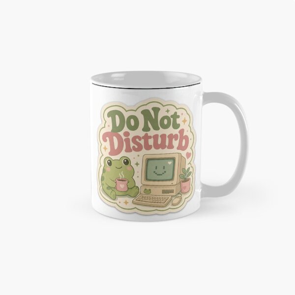 Item preview, Cute Frog Do Not Disturb – Retro Computer Pixel Art designed and sold by Graphic  Grove.