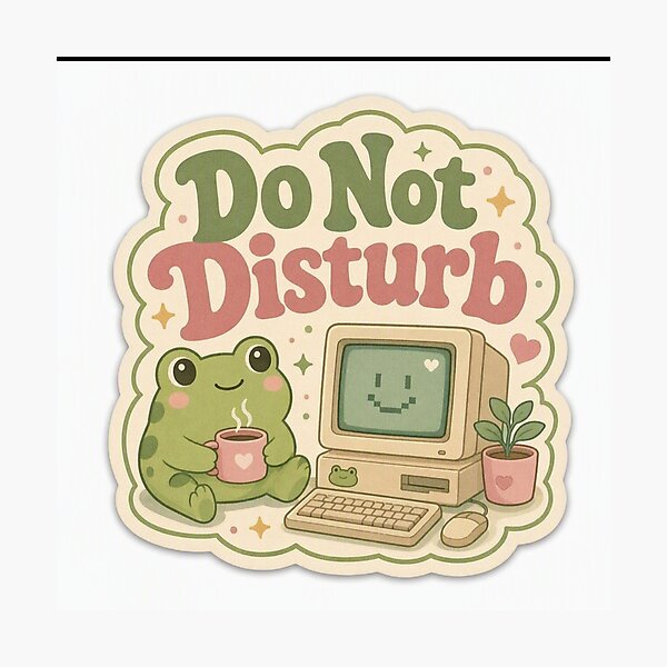Item preview, Cute Frog Do Not Disturb – Retro Computer Pixel Art designed and sold by Graphic  Grove.