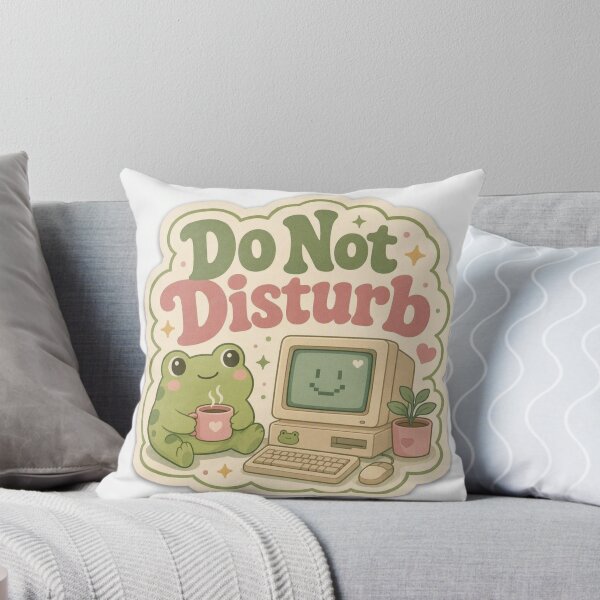 Item preview, Cute Frog Do Not Disturb – Retro Computer Pixel Art designed and sold by Graphic  Grove.