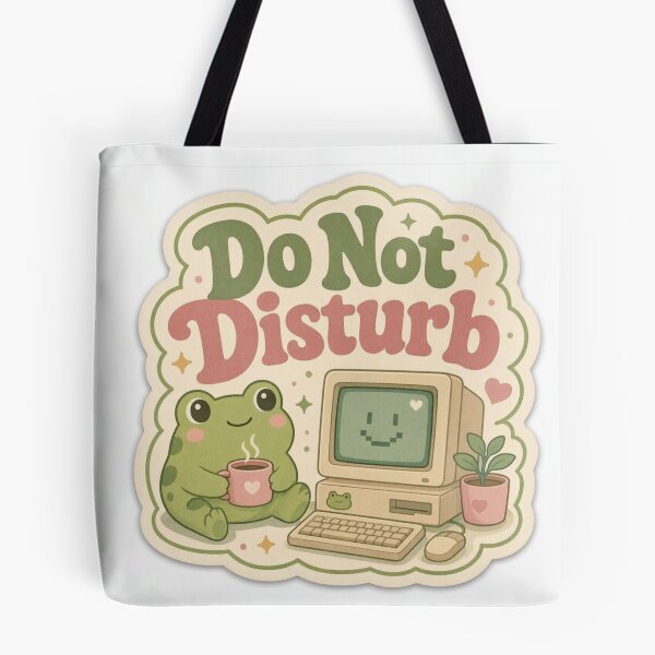 Item preview, Cute Frog Do Not Disturb – Retro Computer Pixel Art designed and sold by Graphic  Grove.