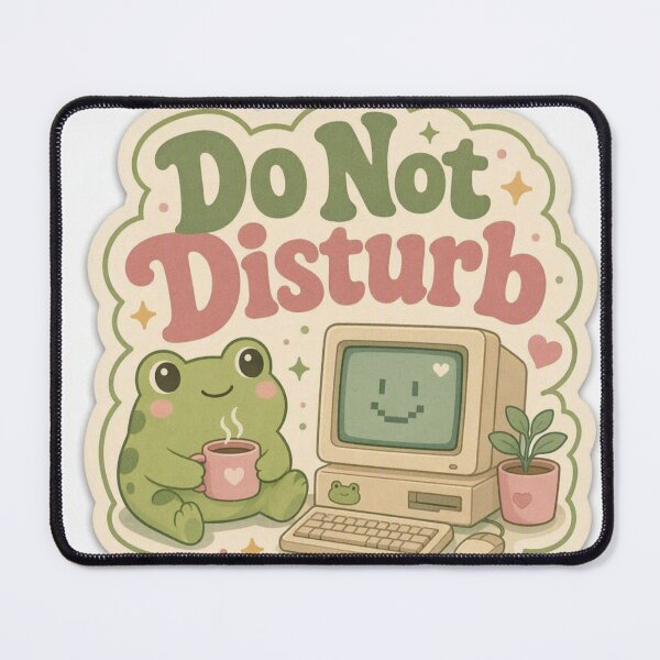 Item preview, Cute Frog Do Not Disturb – Retro Computer Pixel Art designed and sold by Graphic Grove.