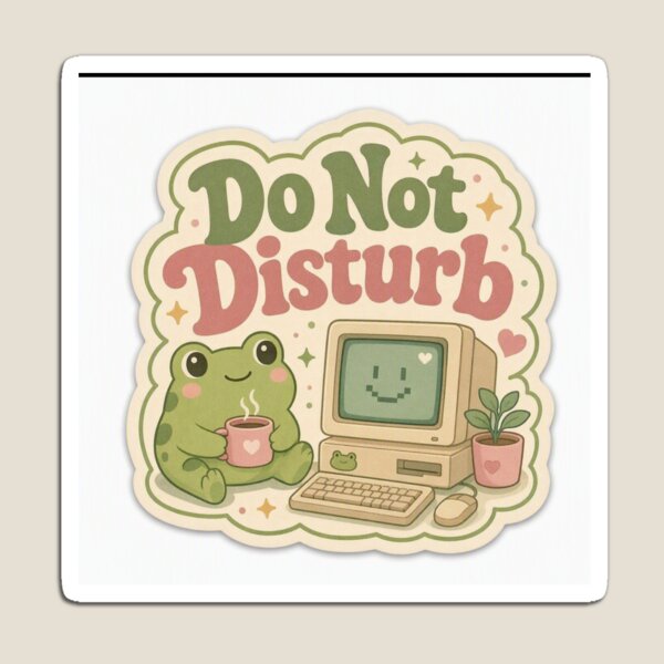 Item preview, Cute Frog Do Not Disturb – Retro Computer Pixel Art designed and sold by Graphic  Grove.