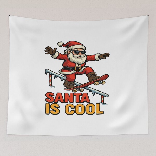 Item preview, Santa Is Cool Christmas Skateboarding Santa Claus designed and sold by ColeLaniTrading.