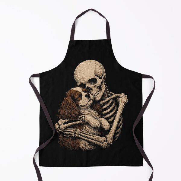 Item preview, Skeleton and Dog Embrace Art Cavalier King Charles Spaniel Halloween designed and sold by rafaeltto.