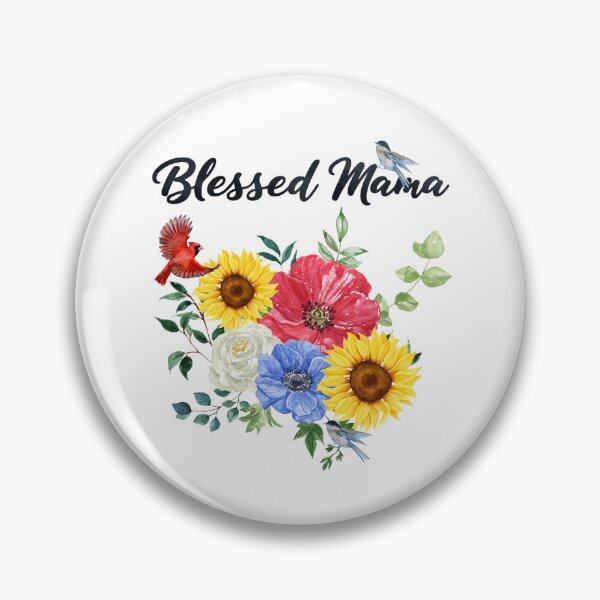Item preview, Blessed Mama with Wildflowers & Birds designed and sold by JeweledDesigns.
