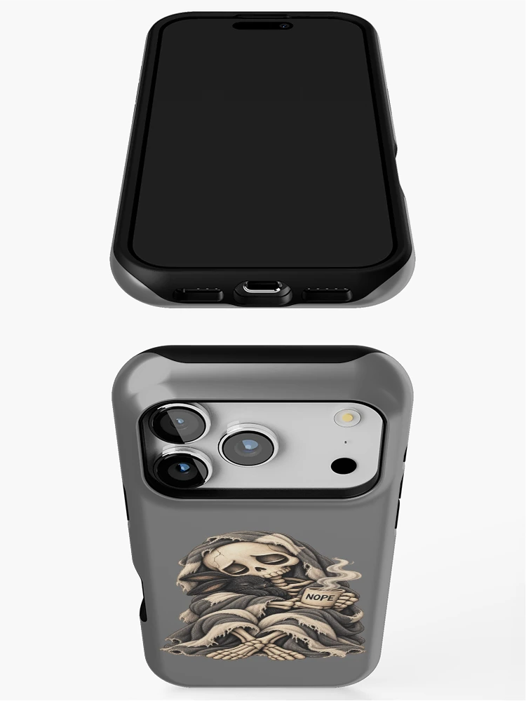 Thumbnail 3 of 4, iPhone Case, NOPE Skeleton Rabbit for Introverts designed and sold by POD DYNASTY | Original Print On Demand T-Shirt Graphics.