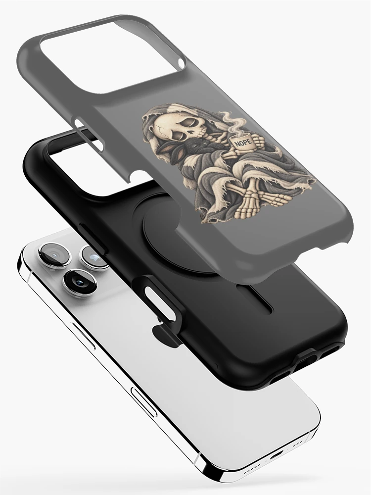 Thumbnail 2 of 4, iPhone Case, NOPE Skeleton Rabbit for Introverts designed and sold by POD DYNASTY | Original Print On Demand T-Shirt Graphics.