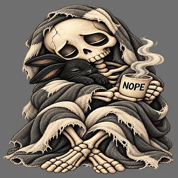 Artwork thumbnail, NOPE Skeleton Rabbit for Introverts by POD DYNASTY | Original Print On Demand T-Shirt Graphics