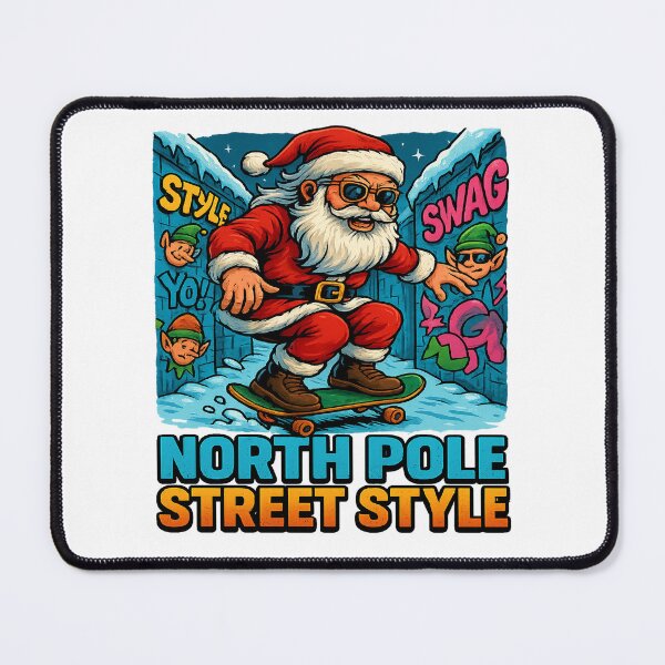 Item preview, North Pole Street Style Santa Skateboarding Christmas designed and sold by ColeLaniTrading.