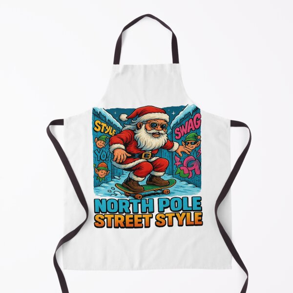 Item preview, North Pole Street Style Santa Skateboarding Christmas designed and sold by ColeLaniTrading.