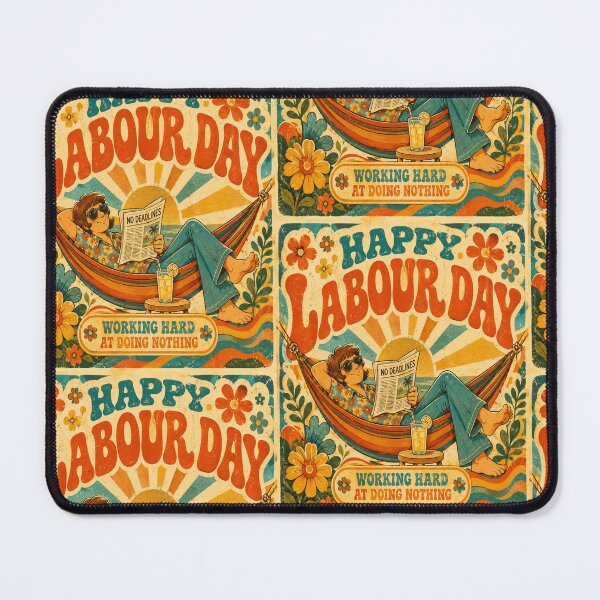 Item preview, Funny Retro Happy Labour Day Working Hard At Doing Nothing Vintage designed and sold by InspiredCreatives.