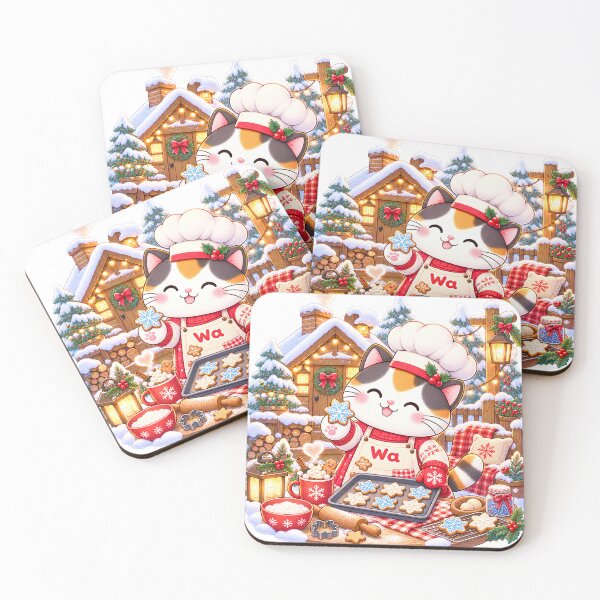 Item preview, Kawaii Calico Cat Winter Baking Cat Cute Cartoon Animal Design designed and sold by Wawa5656.