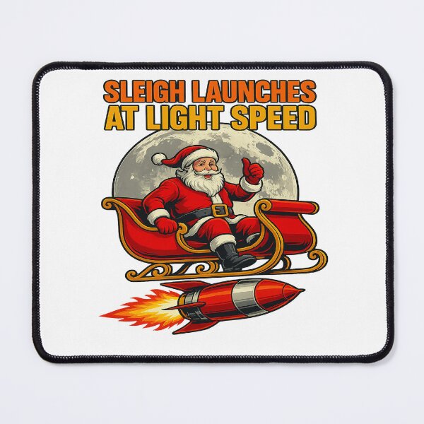 Item preview, Sleigh Launches At Light Speed Santa Rocket Christmas designed and sold by ColeLaniTrading.
