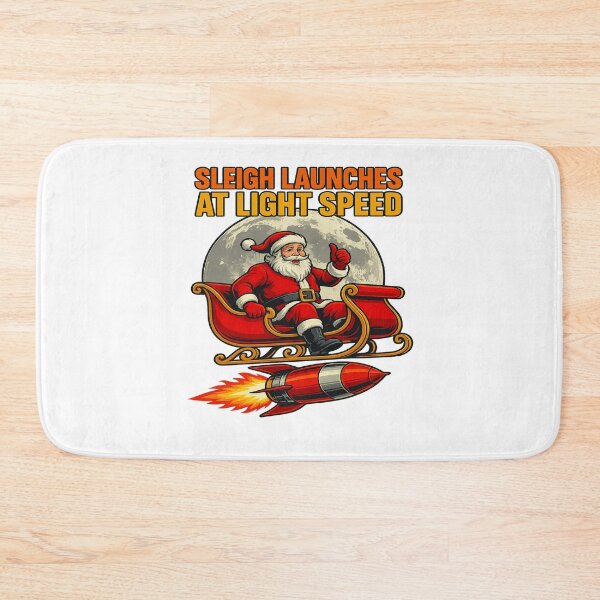 Item preview, Sleigh Launches At Light Speed Santa Rocket Christmas designed and sold by ColeLaniTrading.