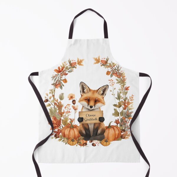 Item preview, A small autumn fox holds a sign that reads "Choose Gratitude." designed and sold by VibranPalette.