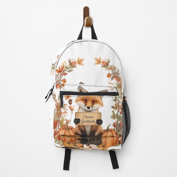 Item preview, A small autumn fox holds a sign that reads "Choose Gratitude." designed and sold by VibranPalette.