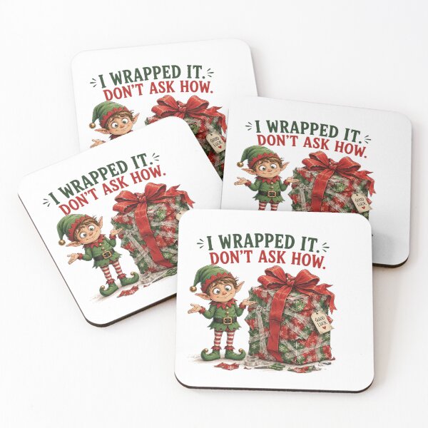 Item preview, I Wrapped It. Don't Ask How. | Funny Christmas Elf designed and sold by MotylekAnia.