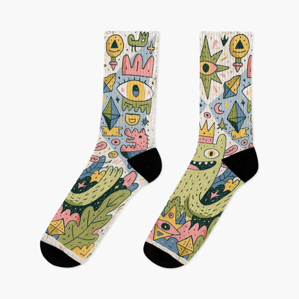 Item preview, Whimsical Fantasy Monster Doodle Maximalist Art designed and sold by Romgora.
