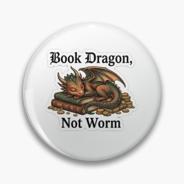 Item preview, "Book Dragon, Not Worm" – Cute tiny dragon curled up on a treasure pile of books designed and sold by littleearty.