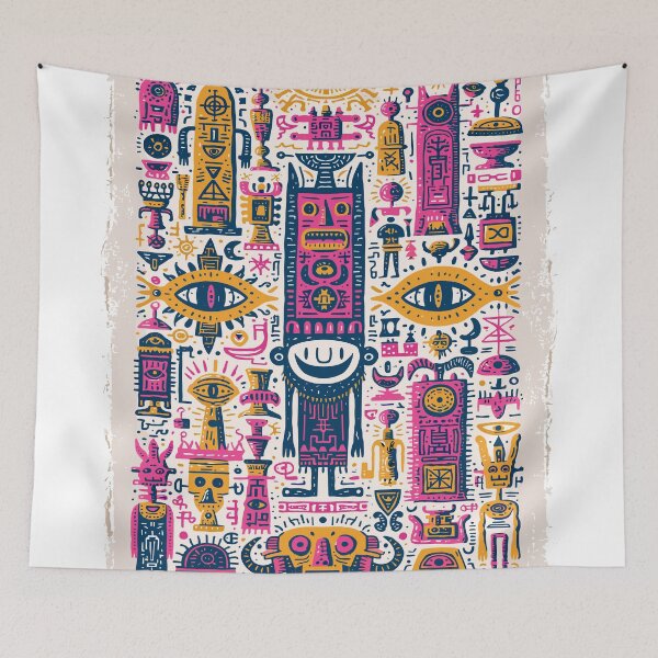 Item preview, Vibrant Mythic Tribal Doodle Art Pattern designed and sold by Romgora.