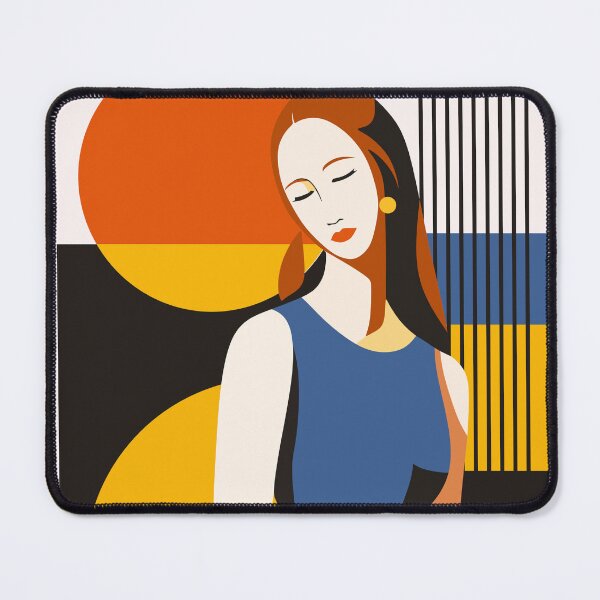Item preview, Modigliani Inspired Woman | Bauhaus Portrait Art | Mid Century Modern Female Print | Geometric Art Decor designed and sold by Studio pod Burom.