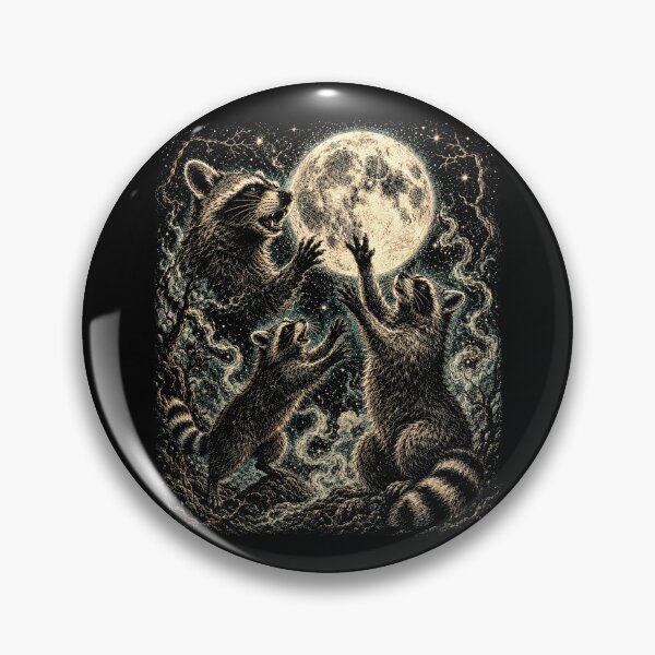 Item preview, Moonlit Raccoons – Mystical Gothic Wildlife Under a Full Moon designed and sold by SOUFIANE1991.