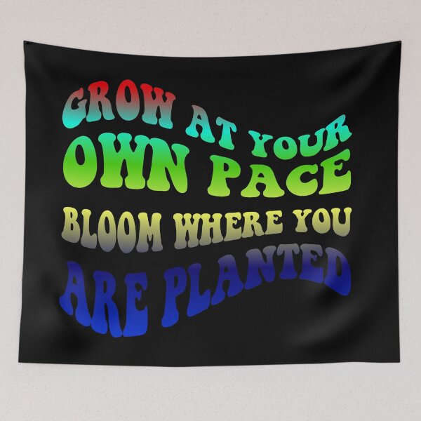 Item preview, Grow At Your Own Pace Bloom Where You Are Planted Retro Wavy designed and sold by ilyasartist.
