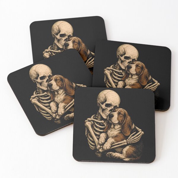 Item preview, Skeleton and Dog Embrace Design Basset Hound Halloween designed and sold by rafaeltto.