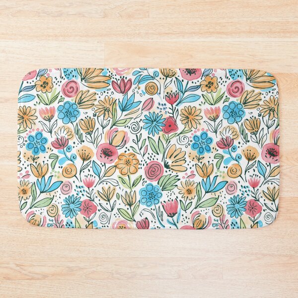Item preview, Primitive flowers sesamless watercolor pattern designed and sold by NataliRubchik.