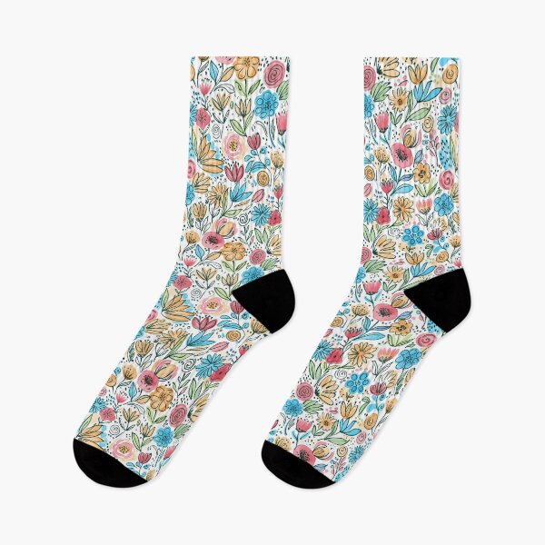 Item preview, Primitive flowers sesamless watercolor pattern designed and sold by NataliRubchik.